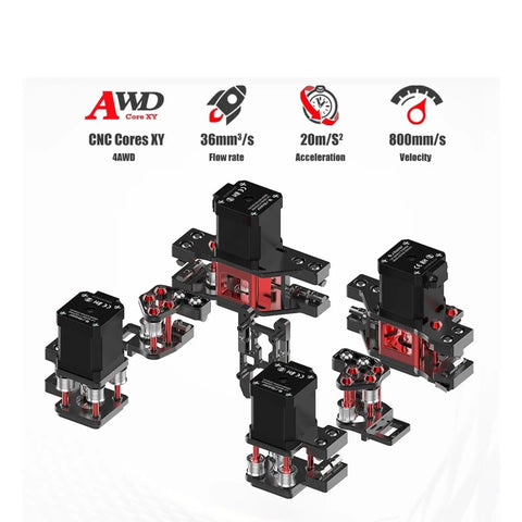 Top Shelf CNC Structure Metal Parts For Voron And Trident 3D Printers Heavy Duty Awd Kit Upgrades detailed CNC cores assembly.