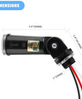 Side view of Two Pack Outdoor Photo Cell Sensor For Dusk To Dawn Lighting Auto On Off Photocell Switch UL Listed IP65 Weatherproof