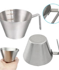 Two Pack 3.4 Oz Stainless Steel Espresso Dosing Cups With Handle V Shaped Spout And Built In Scale Barista Grade Gear