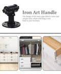 Industrial Water Pipe Cabinet Pulls 2 Pack Old School Retro Iron Style Closet Drawer Handles For Furniture Door Hardware