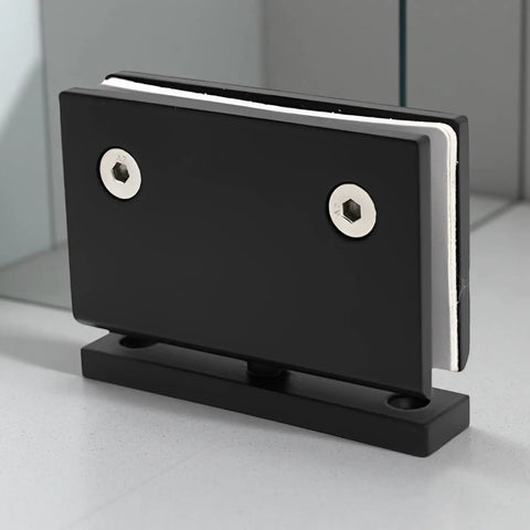Beefy Heavy Duty Glass Door Hinge For Frameless Showers, 304 Stainless Steel In Matte Black, 360 Degree Pivot Bathroom Hinge, Corrosion Resistant And Rust Proof, Durable Shower Door Hardware 3.5 x 2 x 2.8 In, black