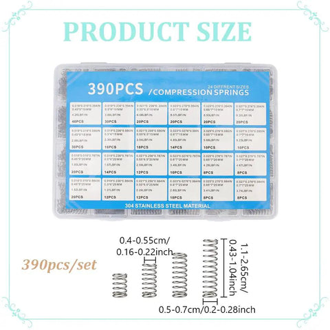 Get This Bad Boy AHANDMAKER 390pcs Stainless Steel Compression Springs Bulk Deal Assortment Kit For Home, Industrial Mechanical Repair Shop Maintenance And DIY Crafts Projects With Various Sizes From 11mm To 26.5mm That Will Make Your Garage Game Pop And, 304 steel, 390pcs set