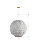 Contemporary Coastal 9 Light Pendant Featuring Legacy Brass Finish And Clean White Ceramic Shades Perfect For Bathrooms Laundry Rooms Or Covered Patios, 36 inch diameter, 47.5 inch height.