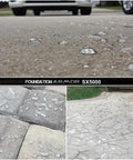 Top Shelf Solvent Based Silane Siloxane Concrete Sealer For Brick Pavers And Natural Stone With Sleek Matte Water Repelling Finish 5 Gallon Drum visible on wet concrete and pavers.