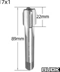 Pro Grade M17 X 1 Tap And Die Set For Right Hand Machine Threads, tap with 17mm diameter, 89mm length, 1mm pitch, in high speed steel