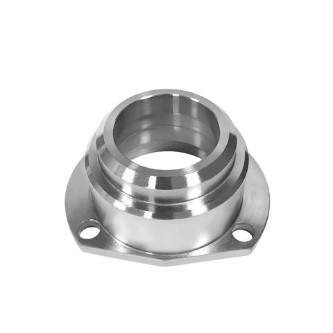 9 Inch Bearing Housing Ends For Old School Ford Half Inch Old Style Axle Steel Construction Fits Ford Axle Tubes And Wheel Bearings Heavy Duty Replacement Component, polished steel with two bolt holes