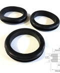 Pack Of 3 Rubber Grommets, Three Inch Inside Diameter, One Quarter Inch Groove Width, Fits Three And One Half Inch Drill Holes