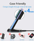 Slick Wireless Charging Stand With Three Charging Modes Seven Point Five Watt And Ten Watt supporting 4mm case thickness