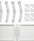 Crystal Drawer Pulls Bling Handles For Dresser Cupboard Closet Wardrobe Doors 14 Cm 4 Pack in white with screws displayed