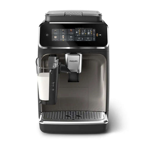 Fully Automatic Espresso Machine With LatteGo Milk System For Pro Grade Silky Froth And 5 Coffee Varieties Intuitive Touch Display