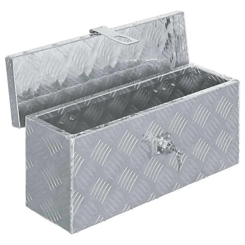 Open view of Built Tough Aluminum Tool Box With Locking System And Two Keys Lightweight Corrugated Aluminum Storage Chest