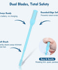Five Color 360 Degree Rotating Nose Hair Trimmer Set With Double Sided Blades featuring safety tips and soft brush usage