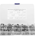 Fabater Stainless Steel Single Ear Hose Clamp Crimp Stepless Assortment Kit 100 Pcs 360 Degree Endless Design Perfect For Small Cars Trucks And Agricultural Vehicles Heavy Duty Build That Hits the Spot, plastic organizer case with 5.3-15.3mm clamps