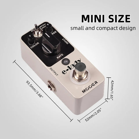 Analog Flanger Pedal With Filter Mode And Oscillator Effects, Ultra Compact Metal Stompbox With True Bypass, E Lady Flanger Style