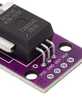 Rock Hard Hall Current Sensor Module Rated At One Hundred Fifty Amps with ACS758 chip and purple PCB for motor control.