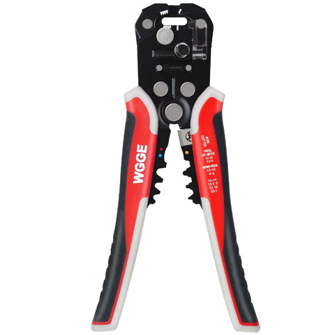 Front view of Self Adjusting Wire Stripper Tool For AWG Ten To Twenty Four Strips Cuts And Crimps Copper And Aluminum Wires 8 Inch