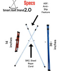 Cart Bag To Stand Conversion Kit With Lightweight 8oz Aluminum Attachment shown with anti-slip feature and steel rope cord.