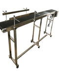 110V PVC Belt Conveyor With Double Guardrails, 82.6 Inch Long, 7.8 Inch Belt Width, Flat Conveyor System For Heavy Duty Industrial Transport