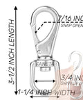 Faneta stainless steel flag clip snap hook, 3/4 in swivel eye, 3-1/2 in length, pack of 4