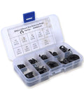 260 Piece E Clip Retaining Ring Snap Ring Kit With 9 Common Sizes From 3mm To 12mm in a clear organizer case