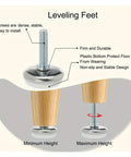 32 Pack M6 Screw On Furniture Glide Leveling Feet Adjustable Levelers explaining design features like non-slip and stability