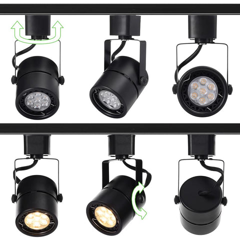 12 Pack LED Track Light Heads 7W H Type Dimmable Ceiling Spotlight 4000K Neutral White 36 Degree Beam Black Track Mounts