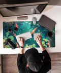 Top view of Blue Waters Desk Pad for Gaming and Work, Mega Extra Large 31.5 by 15.7 Inches, non slip, under keyboard and mouse.