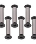Six Piece Knife Handle Replacement Screws Kit With Flat Head Pin Rivets M4 Stainless Steel Nuts for blade repair.