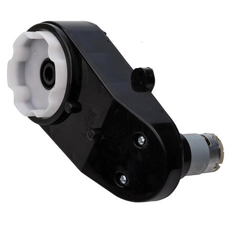 Power Wheels Steering Motor Upgrade Kit 12V Or 24V RS390 5000RPM Gearbox with Remote Control shown from side angle