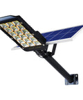 JUDYSSY Patio Lighting solar flood lights outdoor with solar panel and 50W LED lamp for yard and garden illumination.