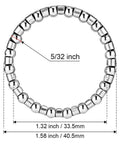 Diagram of a Bike Headset Bearings Five Thirty Two Inch Ball Size With Twenty Balls Per Bearing, showing dimensions.