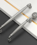 Top Shelf 10 Pack Brushed Satin Nickel Kitchen Cabinet Knobs Solid Heavy Duty Metal Drawer Pulls Rust Proof Hardware on cabinet.