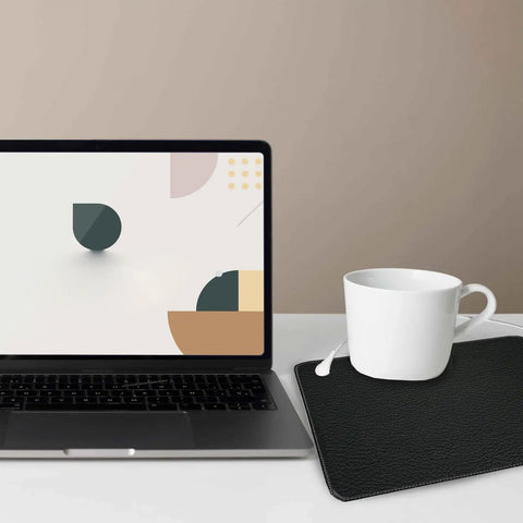 Laptop and coffee mug on desk with grounding mat, testing Grounding Continuity Tester Kit With 15 Foot Grounding Cord No Battery Needed