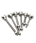 4 Pack Adjustable Furniture Leveling Feet With Flexible Angled Cups And Strong Threaded Rods For Stabilizing Wobbly Cabinets And Bumpy Basement Floors No Sweat Setup with stainless steel parts.