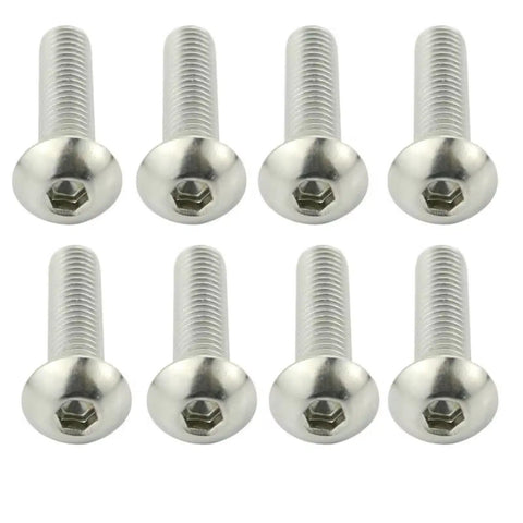 Motorcycle Bolt Kit With Washers Nuts Screws Assortment For 2018 2019 400cc Sport Bikes Durable Countersunk Bolts Set Screws Weatherproof Hardware To Reduce Vibration And Boost Riding Stability, 8 silver hex socket bolts