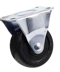 Heavy Duty 4 Piece 2 Inch Rubber Caster Wheels With Rigid Fixed Non Swivel Top Plate For Furniture, Quiet Non Marking Polyurethane Casters