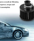 12mm air filter cold air intake breather for cars and motorcycles, turbo vent air cleaner universal black, improves throttle response