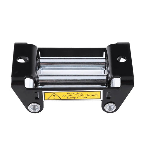 Heavy duty four way roller fairlead for Rock Solid 4000lb Electric Winch With Heavy Duty Steel Cable for off-road recovery.