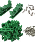 C45 DIN Rail PCB Mounting Adapter Carrier Clip For 35mm Rails With 15mm Spacing Panel Base Holder Easy Install Bracket, screws
