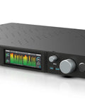 Front view of Next Gen 28x32 USB3 Audio Interface with 24 Bit RGB Display and Real Time Metering Pro Grade IO for Mac Windows iOS.