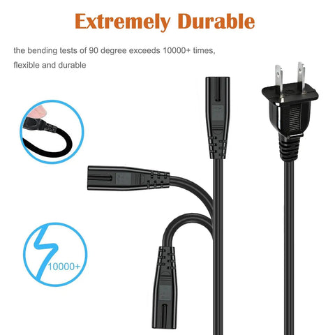 Heavy Duty Top Shelf AC Power Cord For Scanncut DX Cutting Machine displaying flexible design and durable connectors.