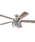 Carnegie 52 Inch Industrial Style Indoor Led Ceiling Fan With Light Remote Control Dual Mounting Options Five Dual Finish Blades