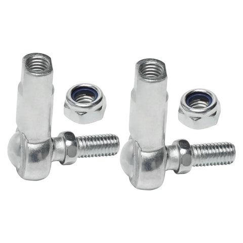4-Pack M8 Rod End Bearings 1.25mm Thread 8mm Bore Ball Joint for ATV Go Kart Quad Drift Trike Mini Bike Golf Cart Left And Right Hand Thread Durable Steel Construction, shown with nuts