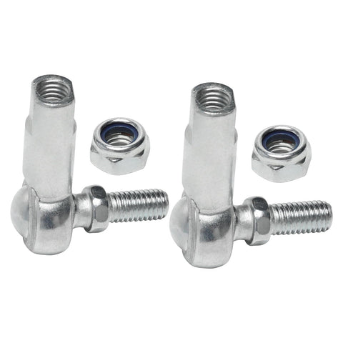 M8 X 1.25mm Rod End Bearings Set Of 4 With 8mm Bore Ball Joints For Steering Linkage Go Kart Atv Mechanic Hardware close-up view with nuts