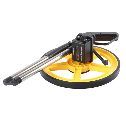 Tyenaza Mechanical Range Measuring Wheel 9999ft 10cm Accuracy Distance Measuring Roller with yellow wheel and folding design.