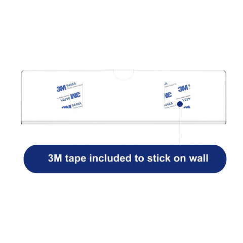 Clear Acrylic Wall Name Plate Holder for Doors and Desks 2x8 Sign Frame With Adhesive Tape Easy Mount Door Plate Sign Holder back with 3M tape