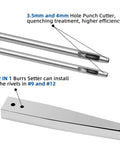 Copper Rivets And Burrs Leather Working Kit With 80 Pieces 4mm Copper Shank Includes 2 In 1 Setter for hole punch cutters shown
