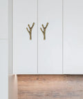Branch Shaped Cabinet Handles Four Piece Set Vintage Retro Metal Drawer Knobs For Wardrobe Kitchen Bathroom Cupboard Easy Install Single