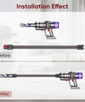 Installation effect of Premium Aluminum Quick Release Extension Wand For Dyson V12 Detect Slim And V10 Digital Slim Cordless Vacuums Replacement Extension Tube No Fuss Easy Snap Fit Long Lasting Gray Finish