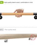 Rock Solid 80 Inch Real Wood Indoor Stairs Handrail Wall Mount Safety Rail With Heavy Duty Metal Brackets showcasing a beech wood grip.